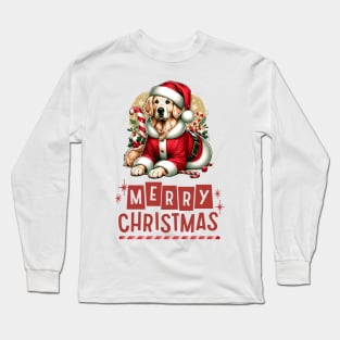 Merry Christmas Golden Retriever Dog Long Sleeve T-Shirt